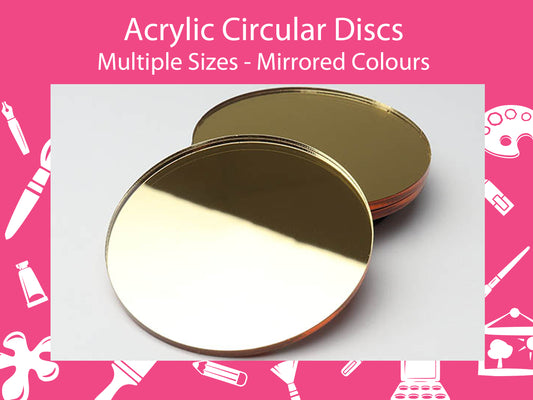 Acrylic Circular Discs/Craft Blanks (Packs of 10) - Mirror Colours