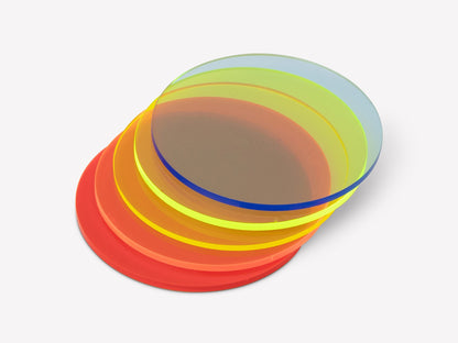 Acrylic Circular Discs/Craft Blanks (Packs of 10) - Fluorescent Colours