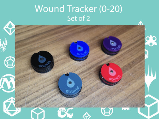 Wound Counter Dials (0-10) Set of 2 - Warhammer 40K, Magic the Gathering and Dungeons and Dragons