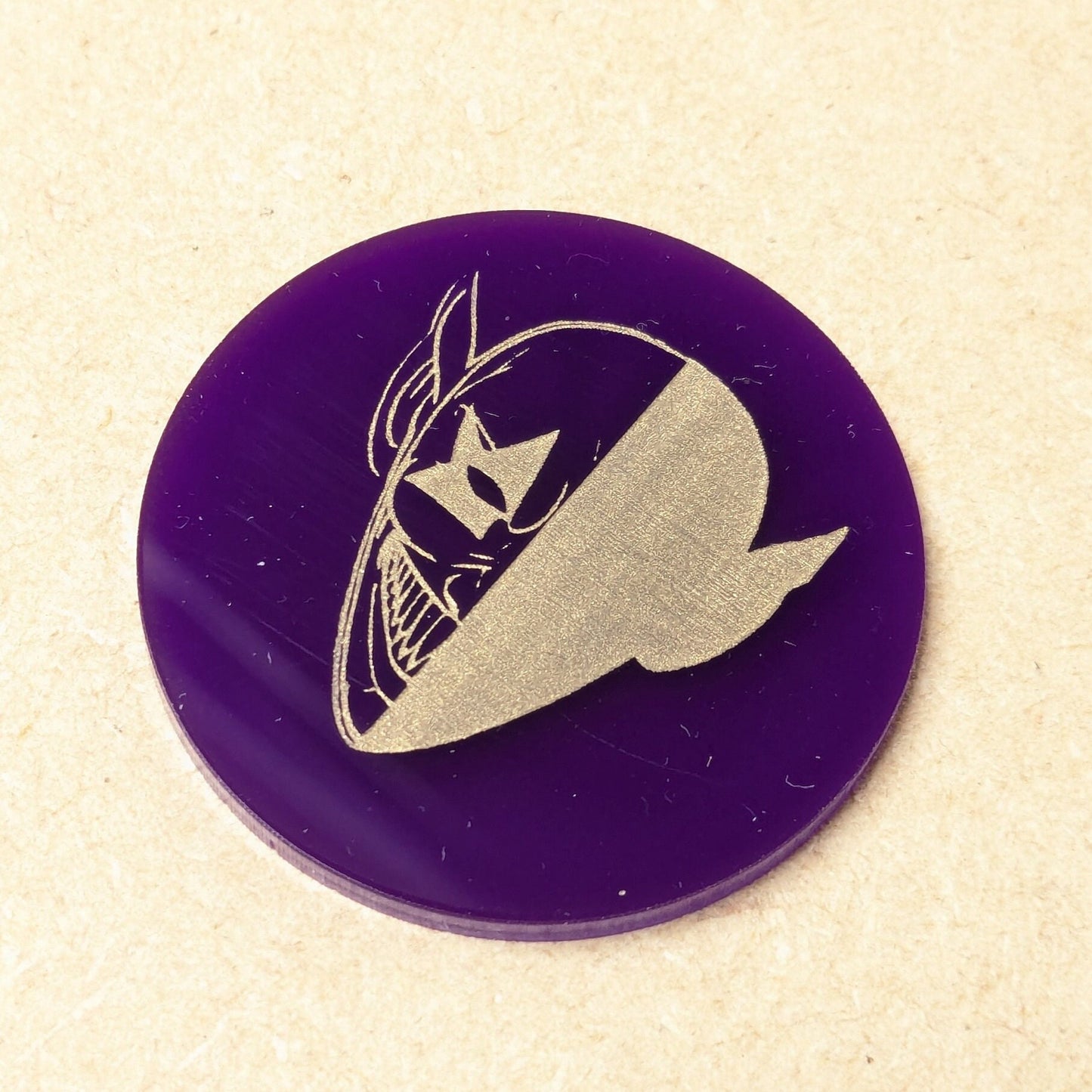 WH40K Aeldari Harlequin Coin - Double Sided Harlequin Token - 3mm Purple Acrylic