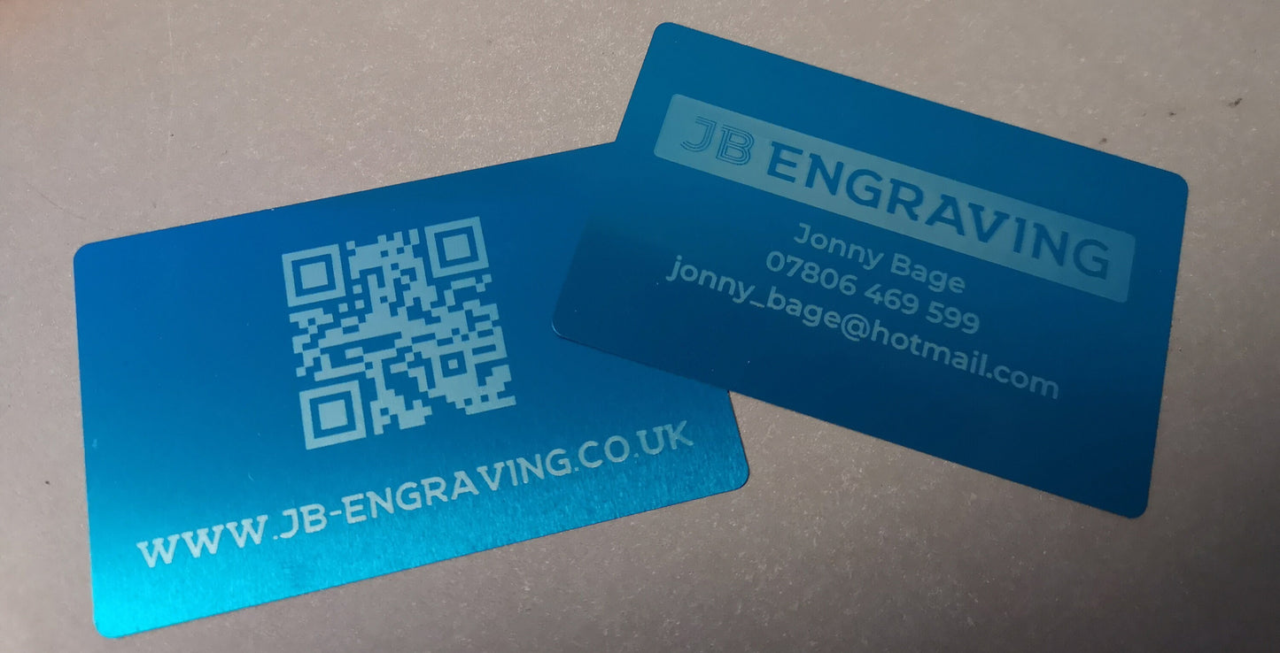 Custom/Bespoke Laser Engraved Anodized Aluminum Business Cards/Luggage Tags