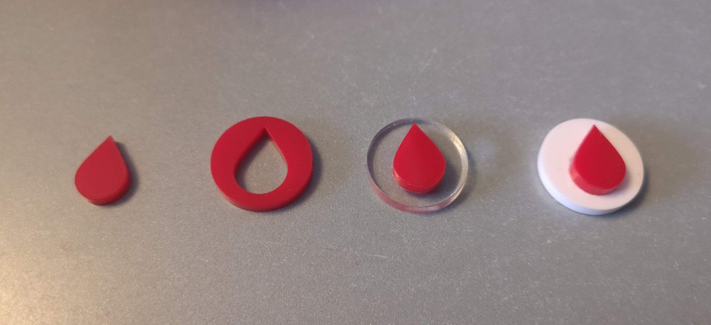 20mm Life Tokens or Wound Tokens - Set of 10