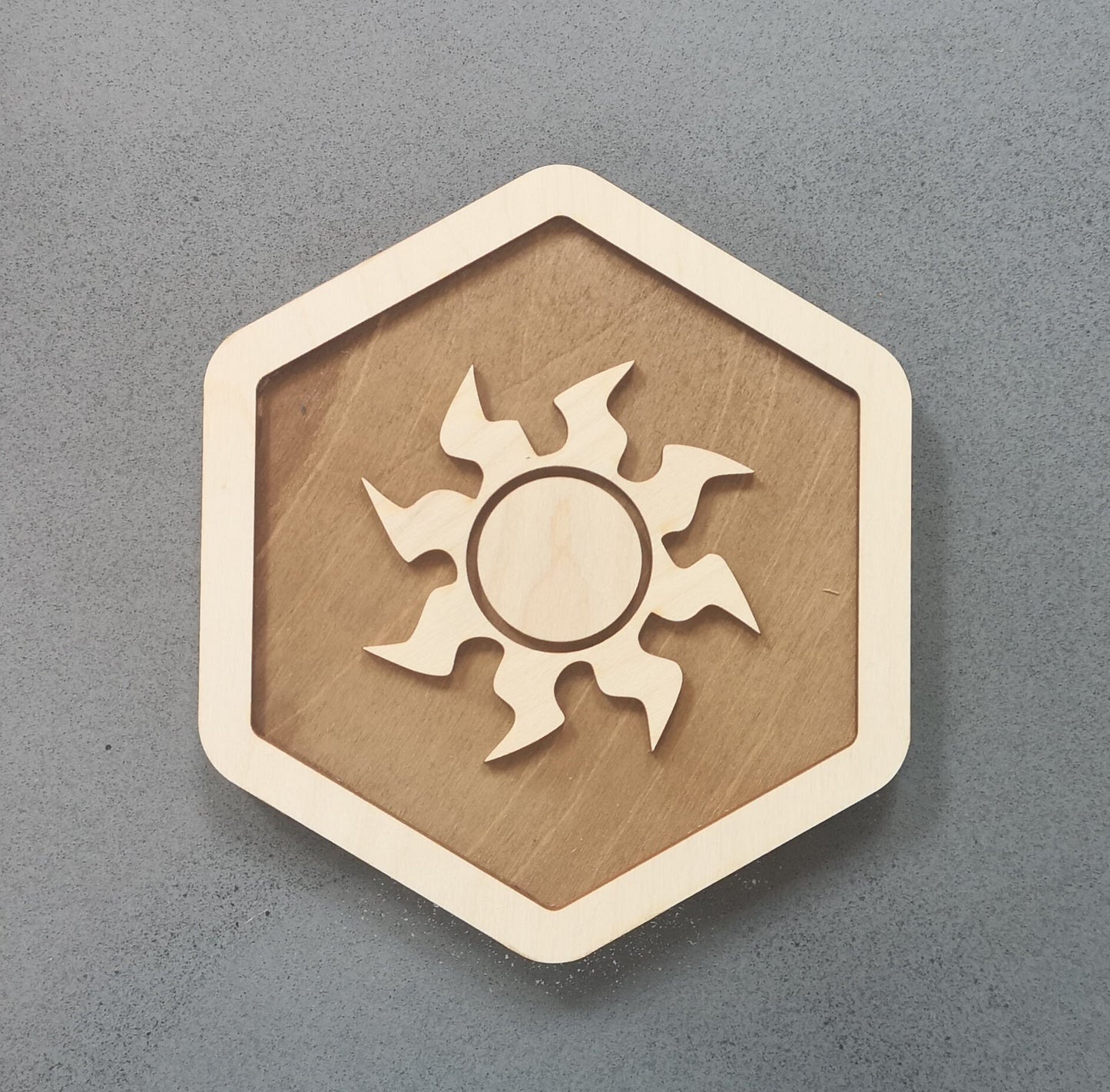 Hexagonal Magic The Gathering Wall Hanging Plaques - Set of 5 - Laser Cut Poplar