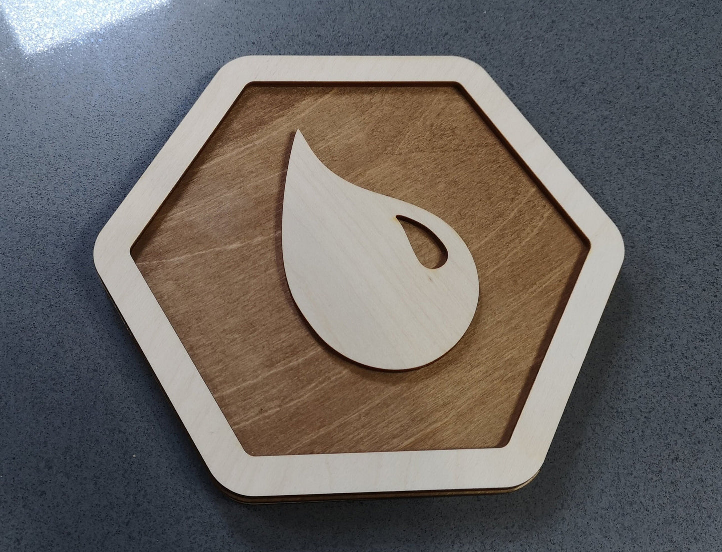 Hexagonal Magic The Gathering Wall Hanging Plaques - Set of 5 - Laser Cut Poplar