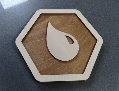 Hexagonal Magic The Gathering Wall Hanging Plaques - Set of 5 - Laser Cut Poplar