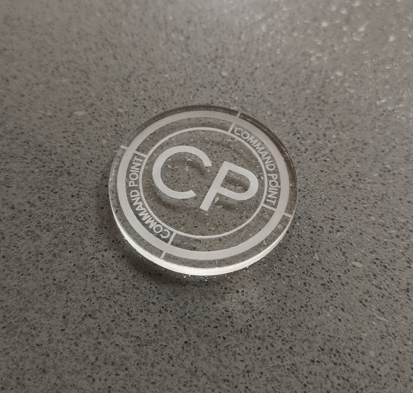 35mm Command Point Tokens - Set of 6, ideal for use with Warhammer/Age of Sigmar - Laser Engraved Acrylic Counters