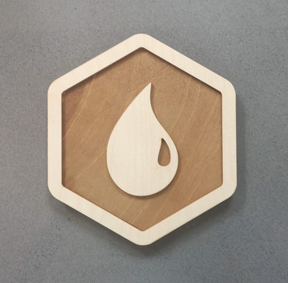 Hexagonal Magic The Gathering Wall Hanging Plaques - Set of 5 - Laser Cut Poplar