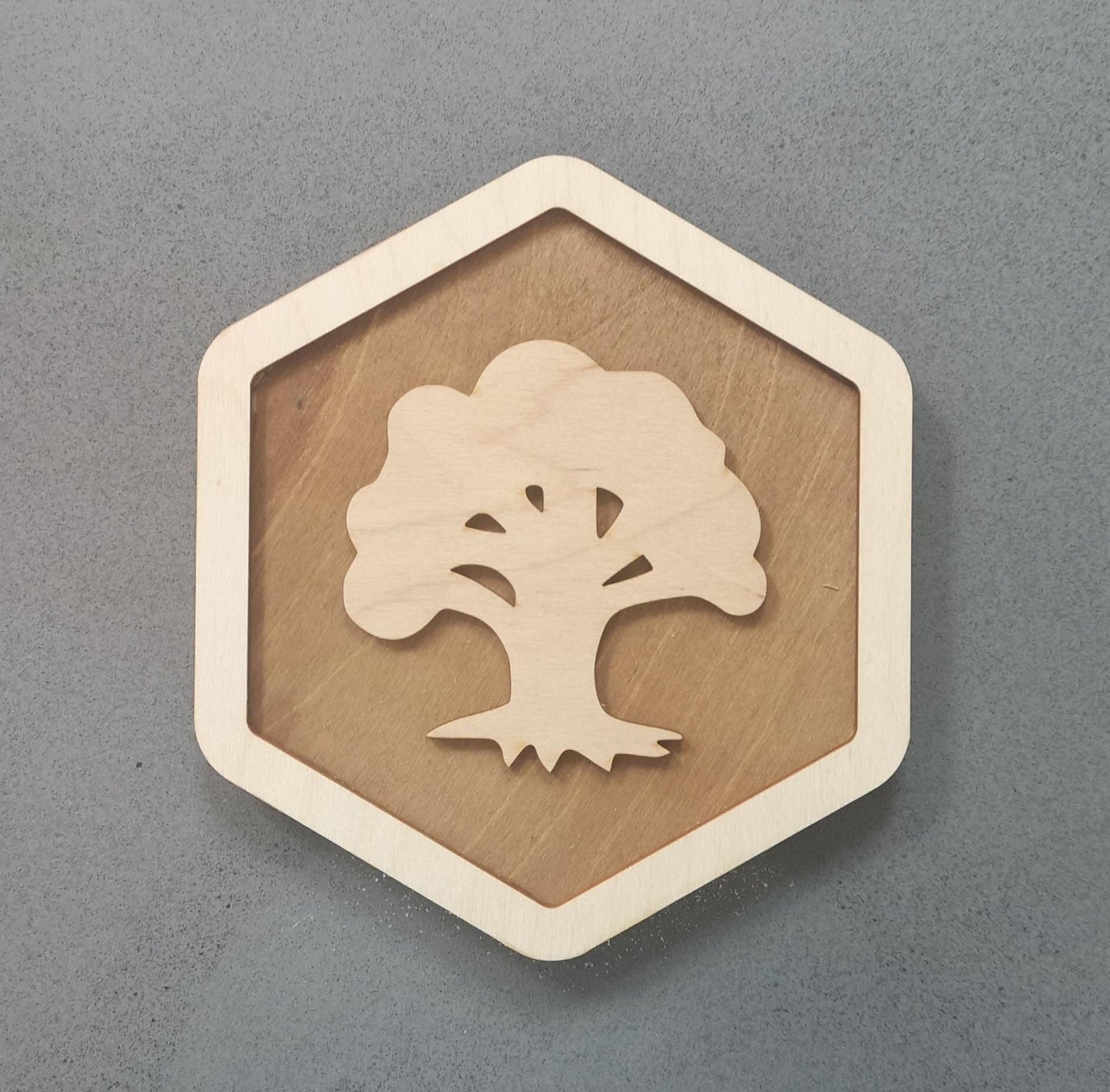 Hexagonal Magic The Gathering Wall Hanging Plaques - Set of 5 - Laser Cut Poplar