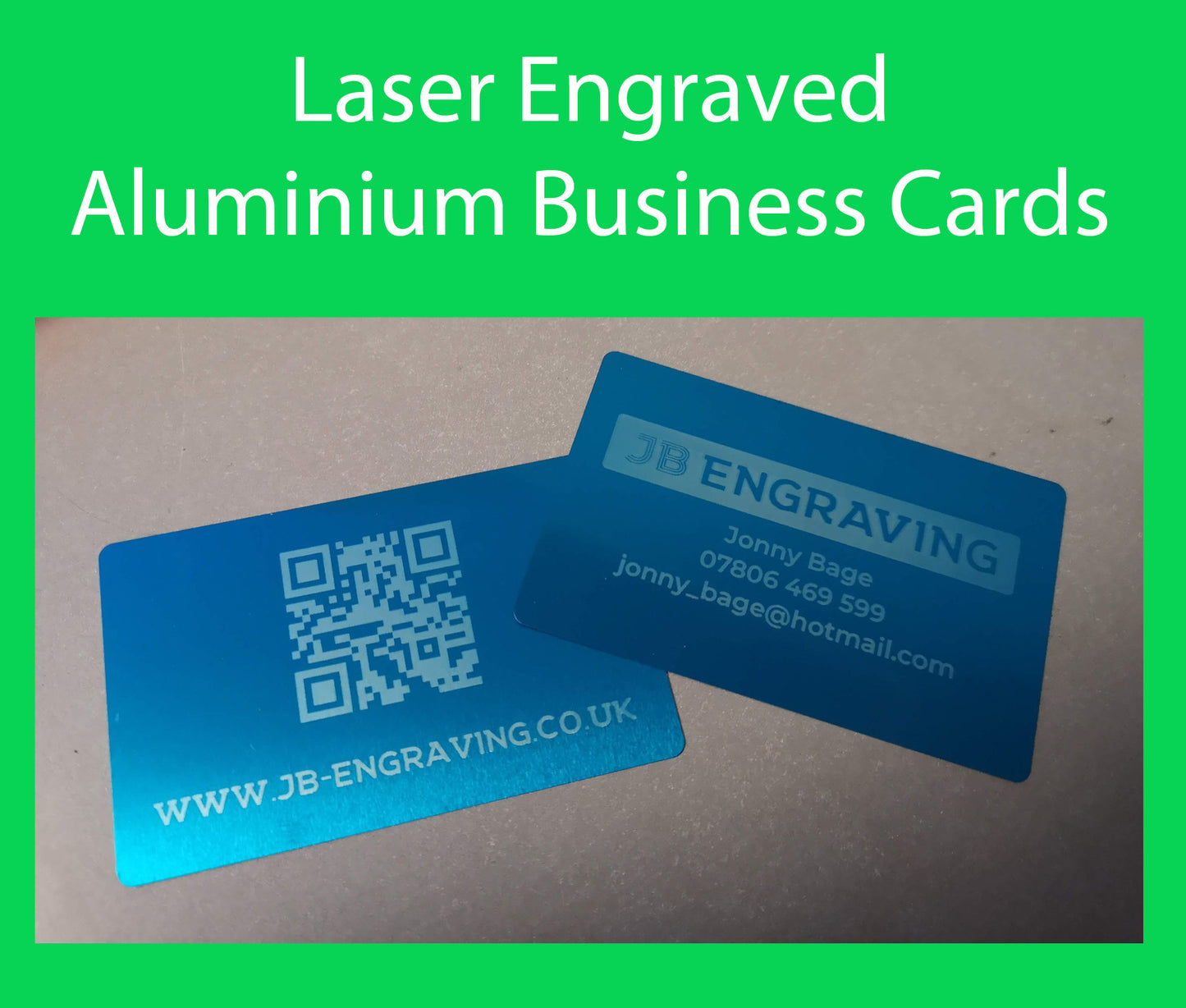 Custom/Bespoke Laser Engraved Anodized Aluminum Business Cards/Luggage Tags