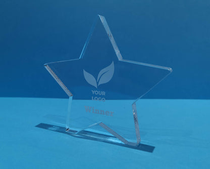 Personalised Star/Circle Acrylic Award - 10mm Thick