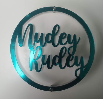 Custom Mirrored Acrylic Circular Sign