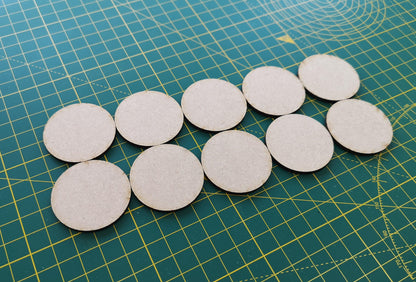 100 Pack MDF Circular Discs/Craft Blanks. 10mm-60mm dia, 3mm Thick - Laser Cut - Ideal for Crafting, Resin Work, Modelling, Miniatures