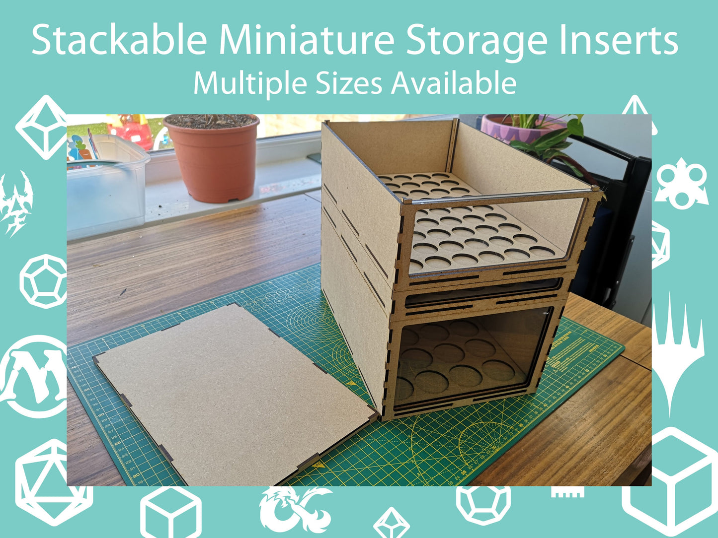 Stackable Figurine Storage Tray Inserts - Multiple Sizes Available