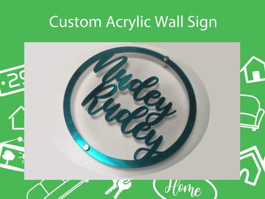 Custom Mirrored Acrylic Circular Sign