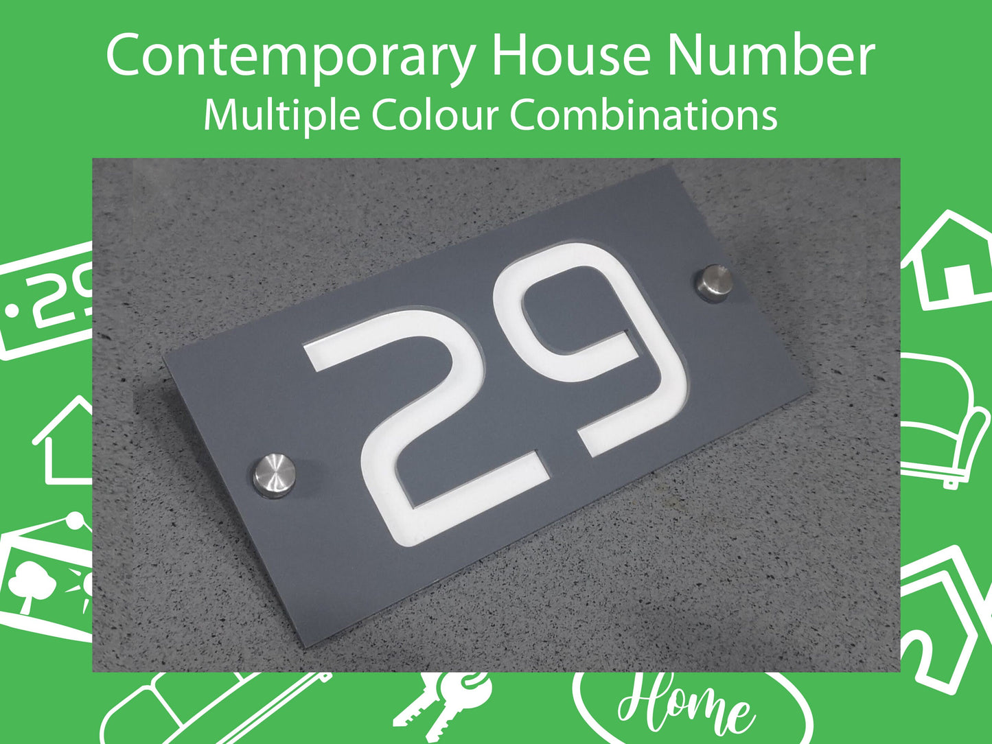 Acrylic House Sign Door Number, Acrylic Door Sign Bespoke, Modern House Sign, Modern House Plaque, House Number