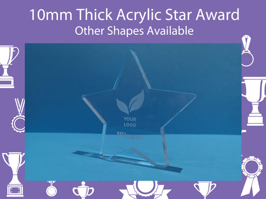 Personalised Star/Circle Acrylic Award - 10mm Thick