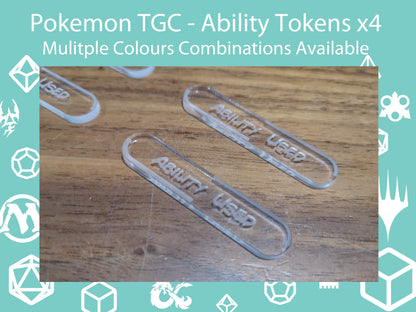 Pokemon TCG Compatible Ability Used (x4) Acrylic Token Set