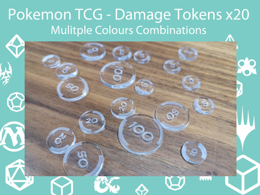 Pokemon TCG Compatible Damage (x20) Acrylic Token Set