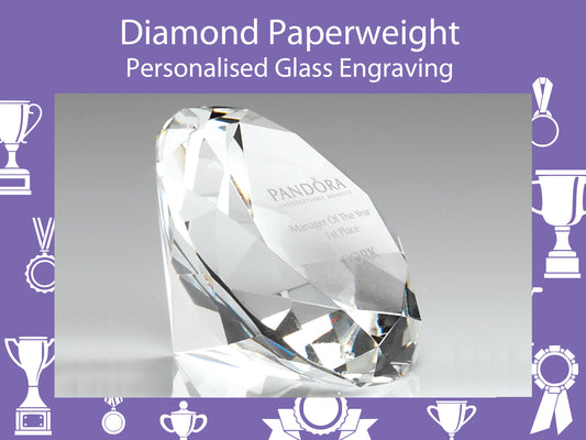 Diamond Paperweight with Custom Laser Engraving. Ideal for Anniversaries, Achievements and Presentations