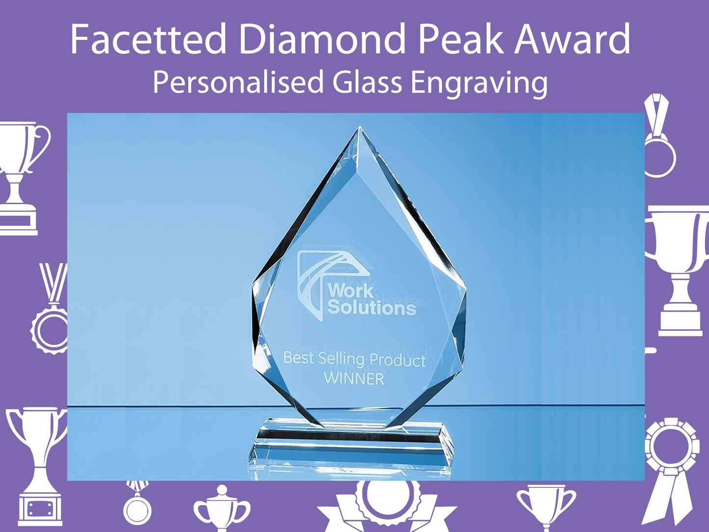 Facetted Diamond Peak Award with Personalised Laser Engraving