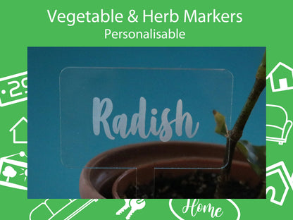 Vegetable & Herb Labels /Bulb and Flower Stakes /Garden Markers /Weatherproof Acrylic /Outdoor or Indoor Use /Plant Lover Gift /Customisable