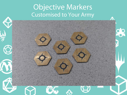 Set of 6 - 25mm Custom Objective Tokens