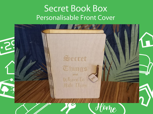 Personalised Plywood Secret Book Box - Laser Cut