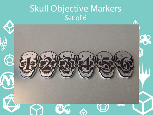 40mm Objective Skull Tokens, useful for Table Top Gaming/Warhammer/WH 40k