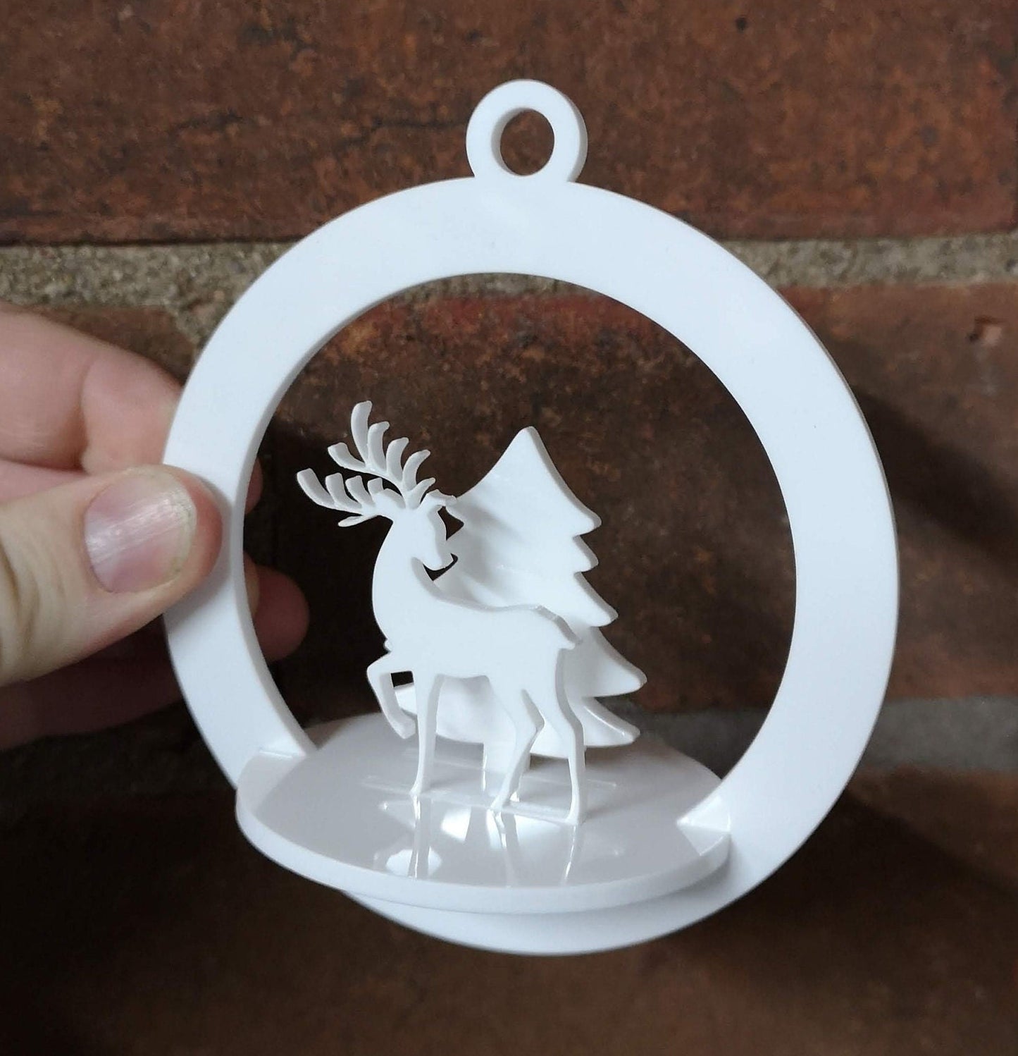 Customisable Christmas Winter Scene Bauble/Tree Decoration - Personalisable 3D Acrylic Tree Decoration