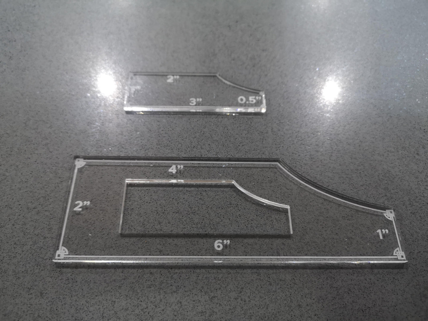 3" and 6" Measurement Movement Gauges - Set of 2 - Table Top Gaming. 3", 2", 1" and .5". 6", 4", 2" and 1"