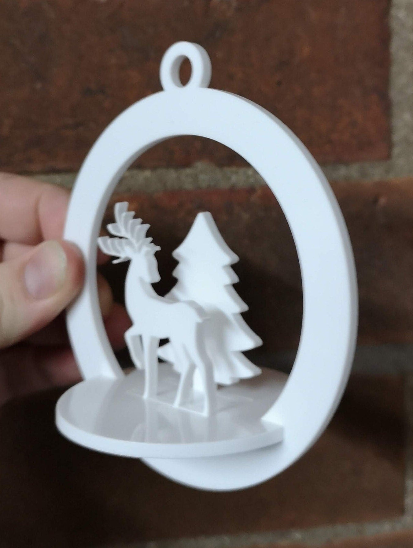 Customisable Christmas Winter Scene Bauble/Tree Decoration - Personalisable 3D Acrylic Tree Decoration