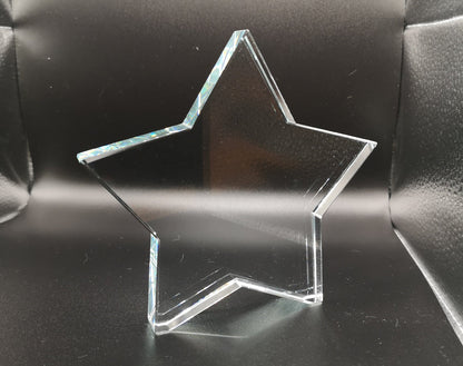 Freestanding Crystal Star Award - Personalisable, Laser Engraved Crystal/Glass - Available in 3 Sizes