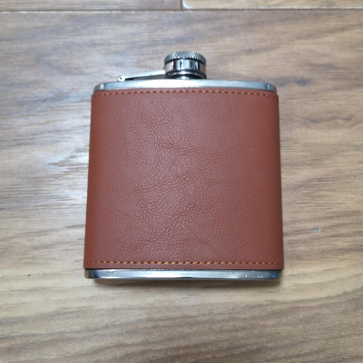 Personalised Engraved Leather 6oz Hip Flask - Multiple Colours Available