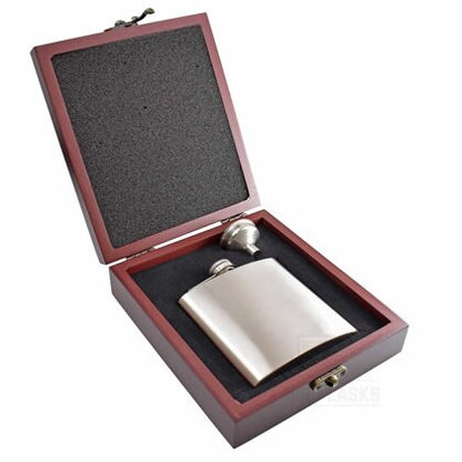 Personalised Engraved Leather 6oz Hip Flask - Multiple Colours Available