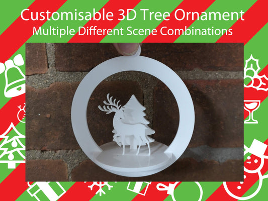 Customisable Christmas Winter Scene Bauble/Tree Decoration - Personalisable 3D Acrylic Tree Decoration