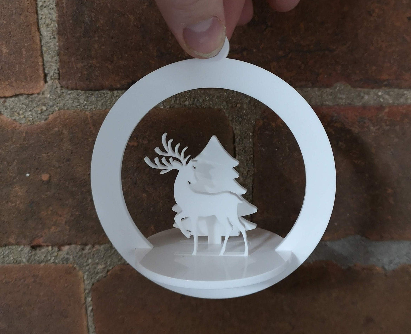 Customisable Christmas Winter Scene Bauble/Tree Decoration - Personalisable 3D Acrylic Tree Decoration