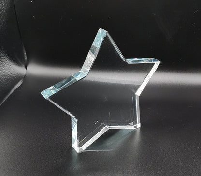 Freestanding Crystal Star Award - Personalisable, Laser Engraved Crystal/Glass - Available in 3 Sizes