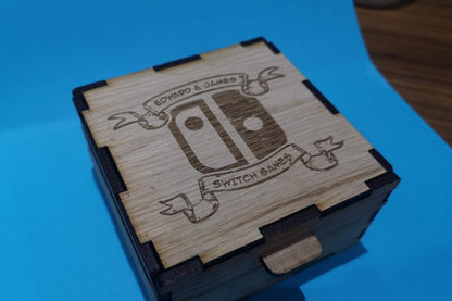 Wooden Nintendo Switch Game or Dice (D20/D6) Storage Box - Veneered MDF - Various inserts available