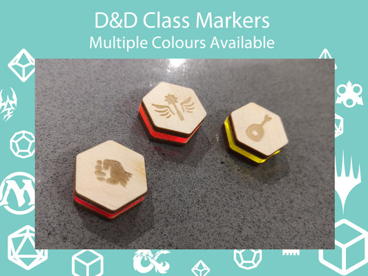 D&D Class Icon Markers - Plywood and Acrylic