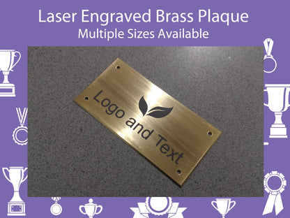 Personalised Laser Engraved Brass Plaque - Ideal for Indoor and Outdoor Use