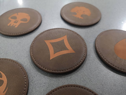 Magic the Gathering - Mana Pool Leather Coasters - Set of 6