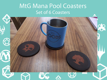 Magic the Gathering - Mana Pool Leather Coasters - Set of 6