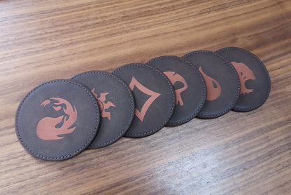 Magic the Gathering - Mana Pool Leather Coasters - Set of 6