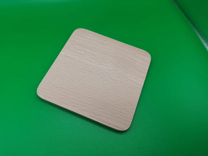 Personalised Beech Wood Coasters - Laser Engraved with any text and/or your logo