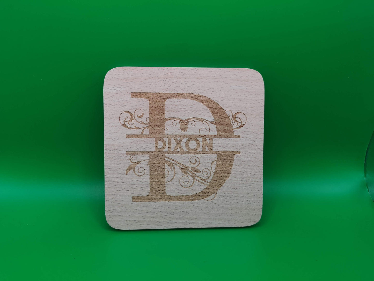 Personalised Beech Wood Coasters - Laser Engraved with any text and/or your logo