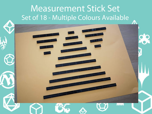 Tabletop Gaming Measurement Movement Gauge Set of 18 - Multiple Colours of Acrylic Available