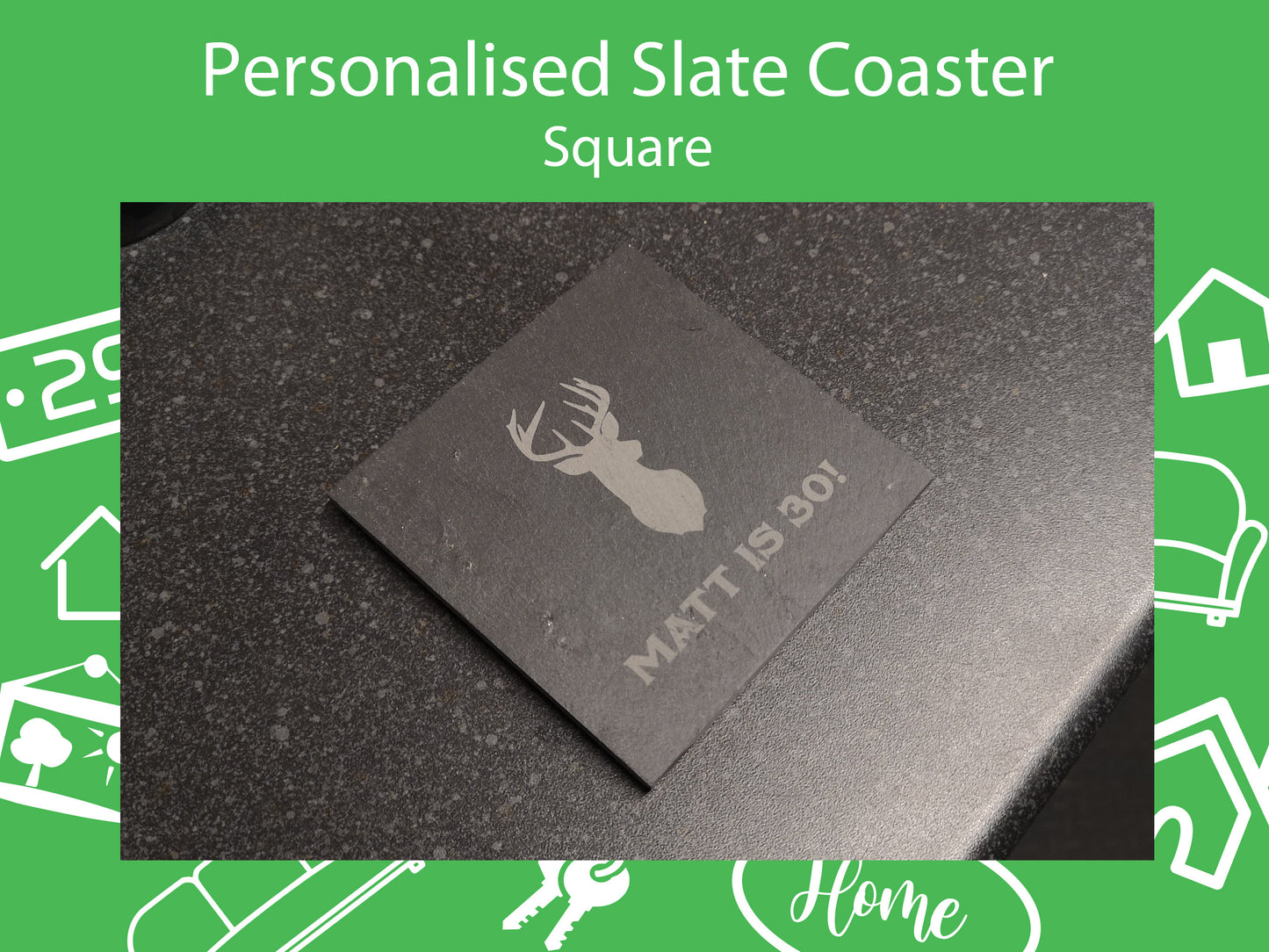 Personalised Square Slate Coasters