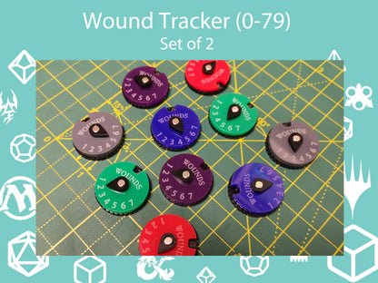 Wound Counter Dials (0-79) Set of 2 - Warhammer 40K, Magic the Gathering and Dungeons and Dragons